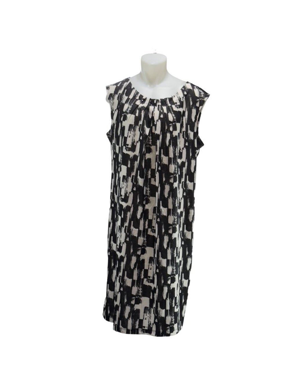 JONATHAN MARTIN Women's Black & White Abstract Polyester Stretch Plus Size 20